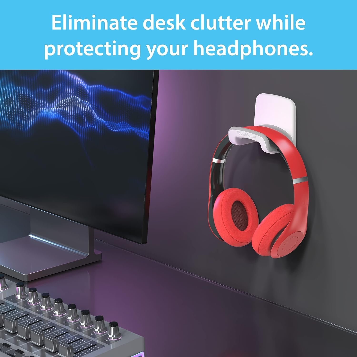 Headphone Holder – Hanger Won’T Damage Your Wall with Screws or Permanent Adhesive (Studio-Grade White – One Pack)