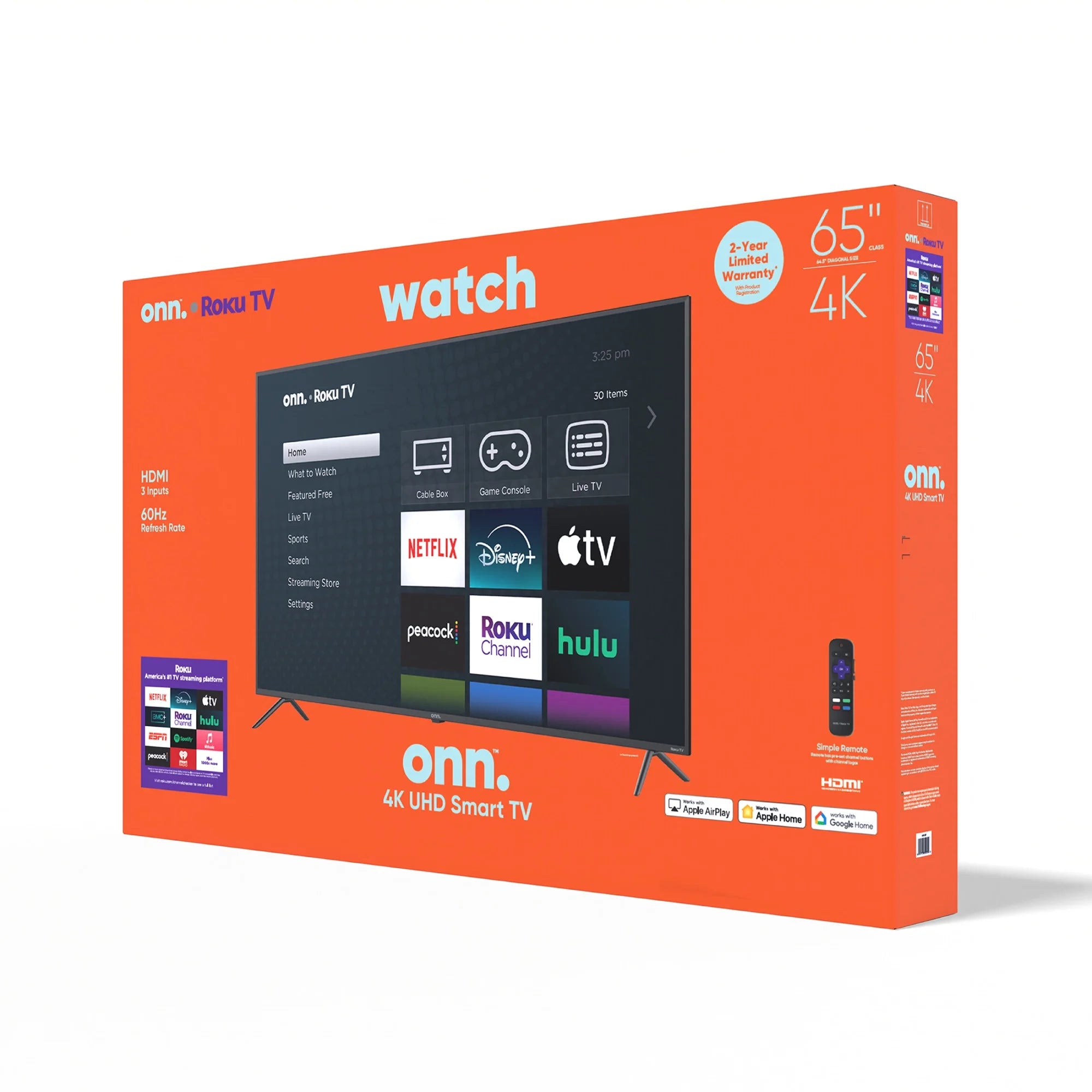 65” Class 4K UHD Roku Smart Television, 100012587