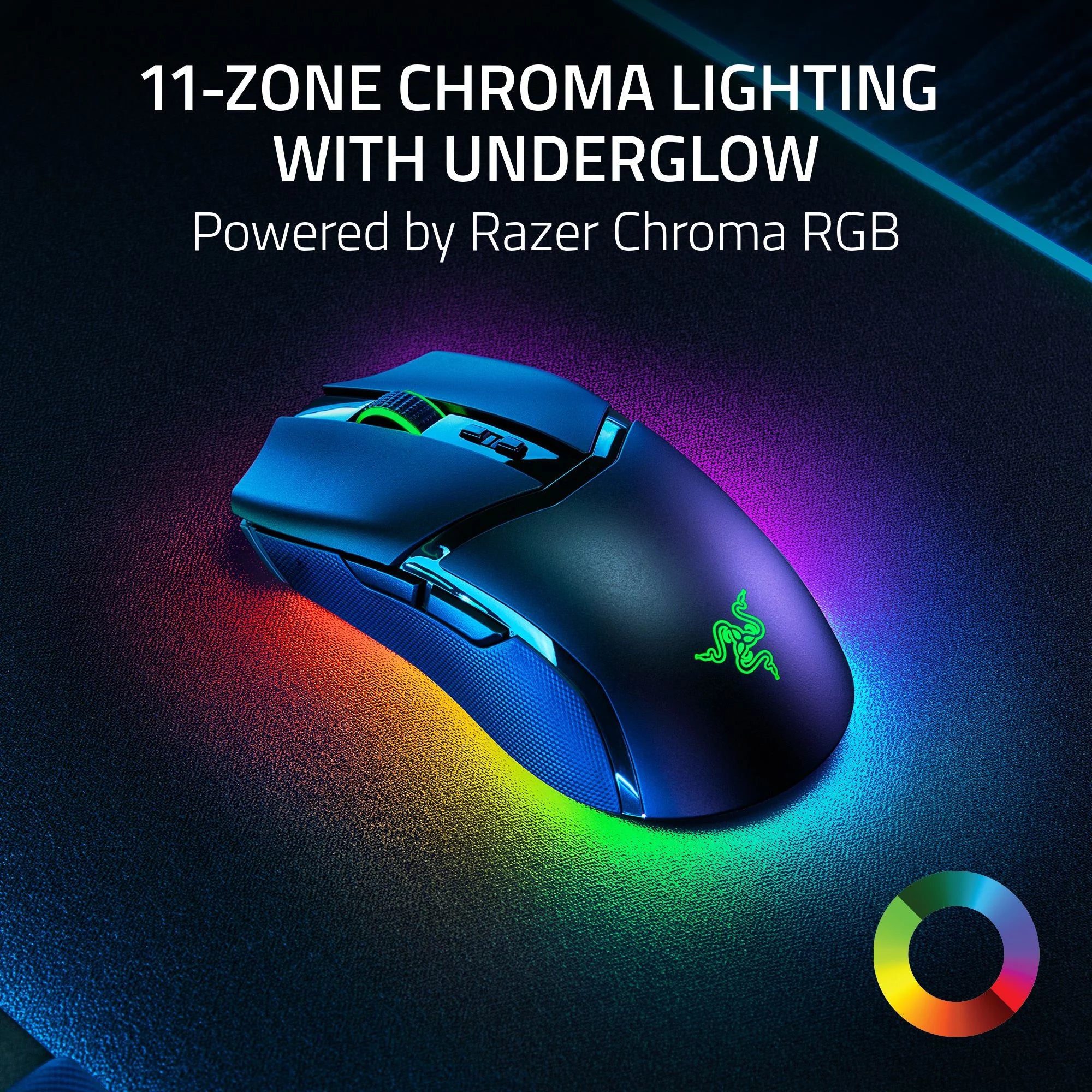 Cobra Pro Lightweight Wireless Gaming Mouse for PC with Chroma RGB Lighting and Customizable Controls, 77g, Black