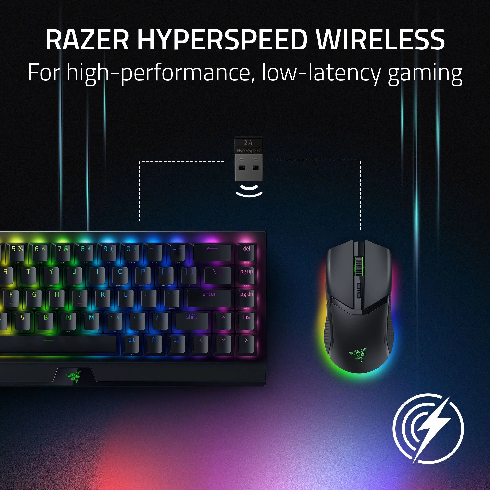 Cobra Pro Lightweight Wireless Gaming Mouse for PC with Chroma RGB Lighting and Customizable Controls, 77g, Black
