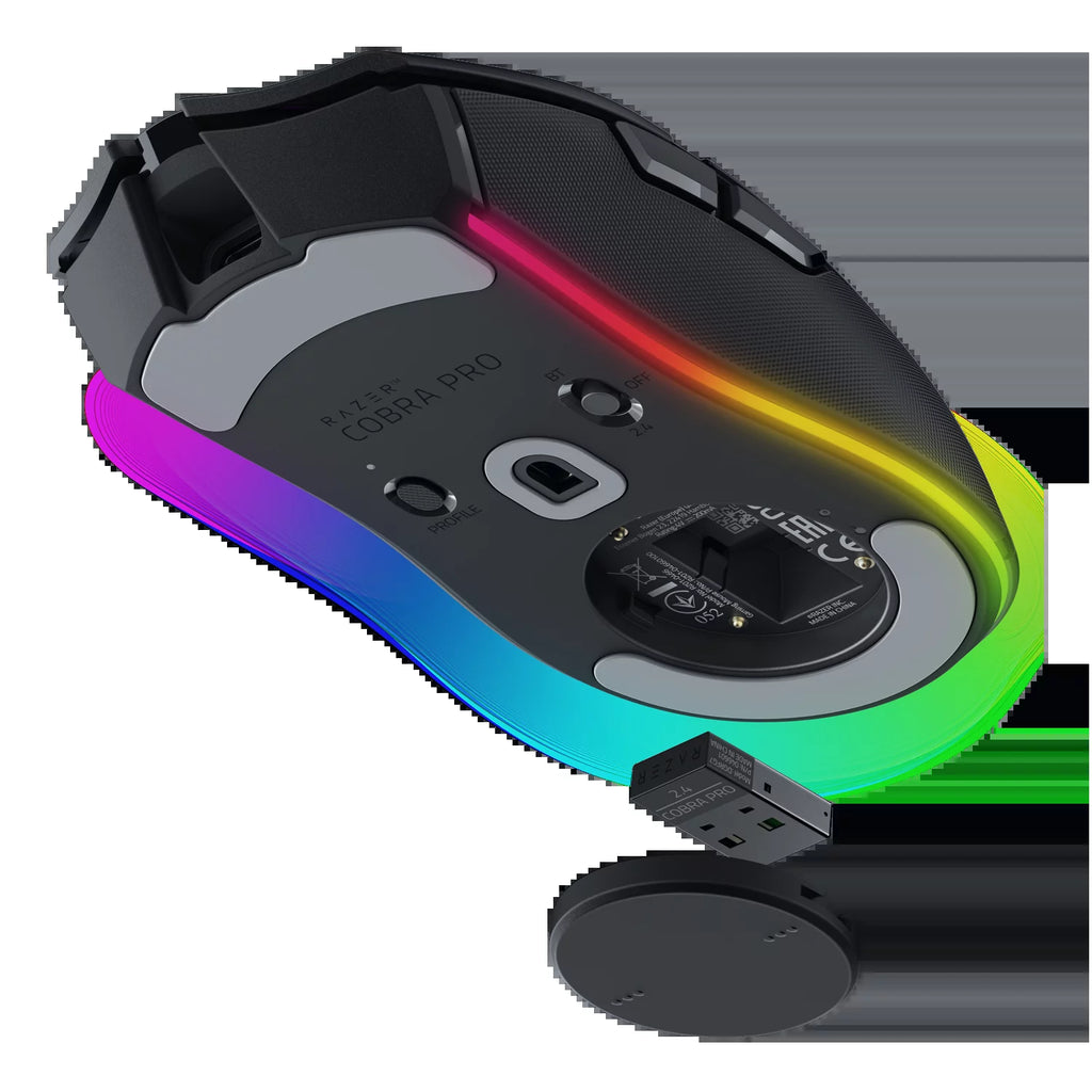 Cobra Pro Lightweight Wireless Gaming Mouse for PC with Chroma RGB Lighting and Customizable Controls, 77g, Black