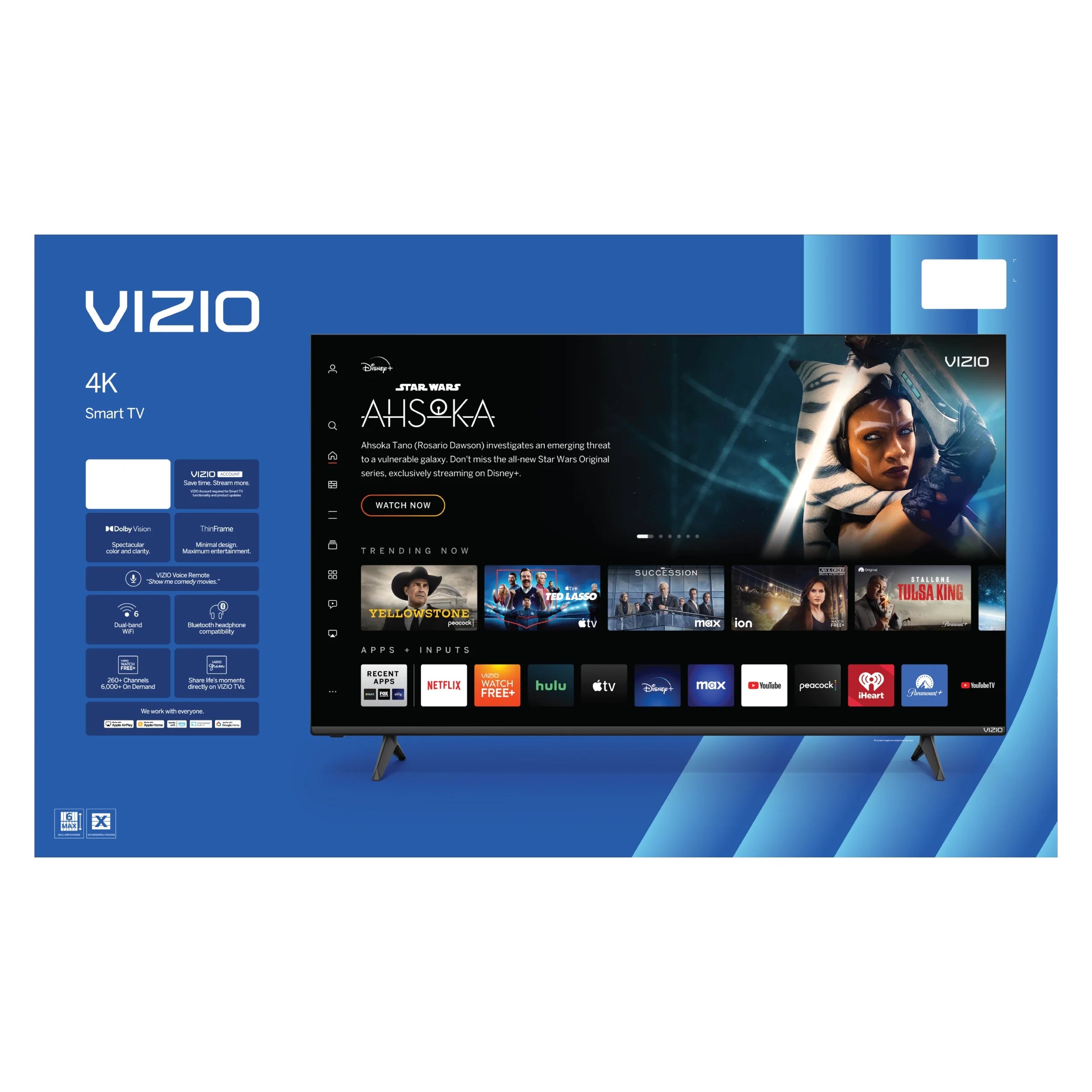 75-Inch 4K UHD LED HDR Smart Television (Model V4K75M-08)