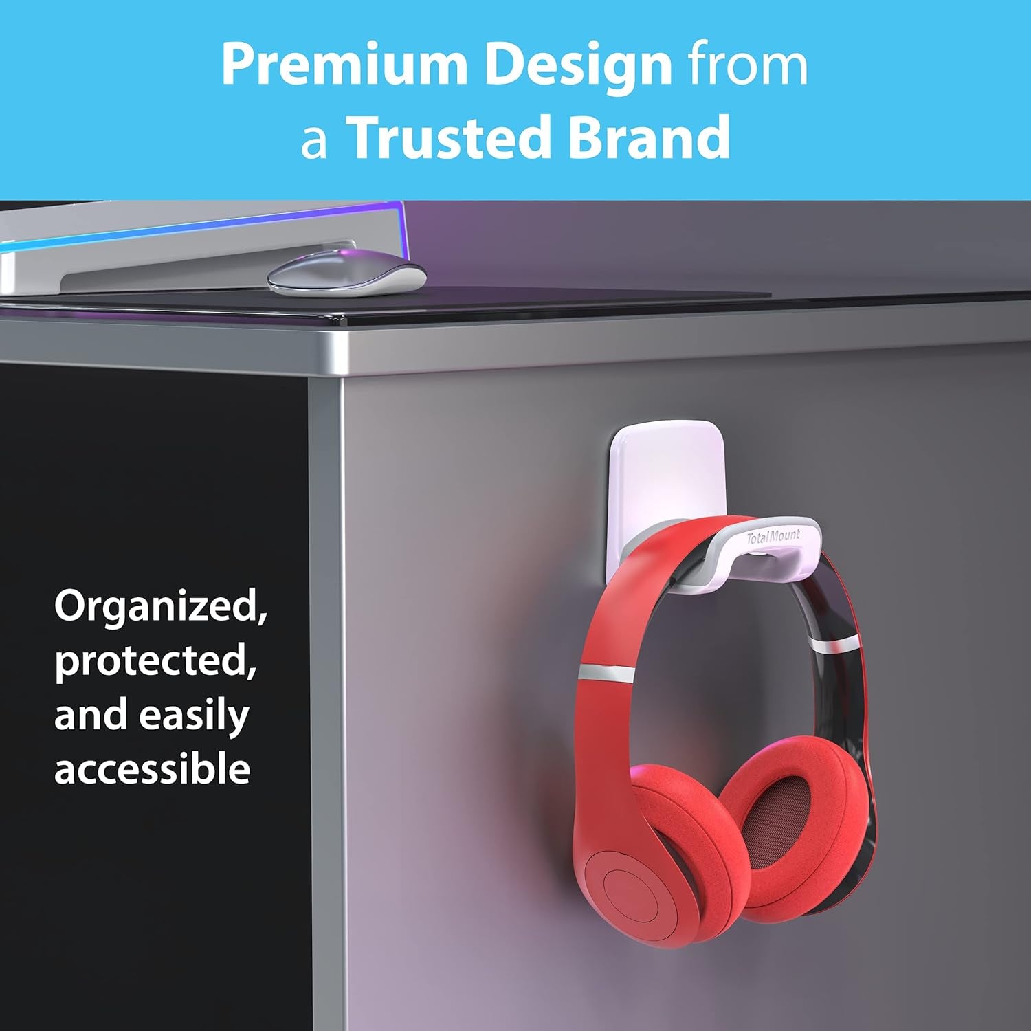 Headphone Holder – Hanger Won’T Damage Your Wall with Screws or Permanent Adhesive (Studio-Grade White – One Pack)